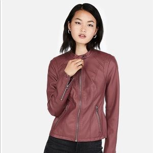 Express Vegan Leather Double Peplum Jacket